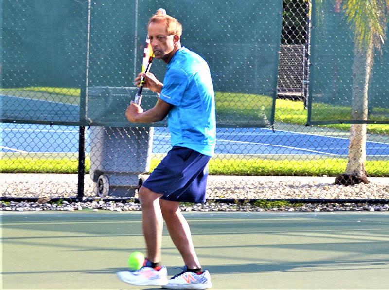 Kumar Seetharam is back on the tennis court every day. (Photo courtesy of Kumar Seetharam)