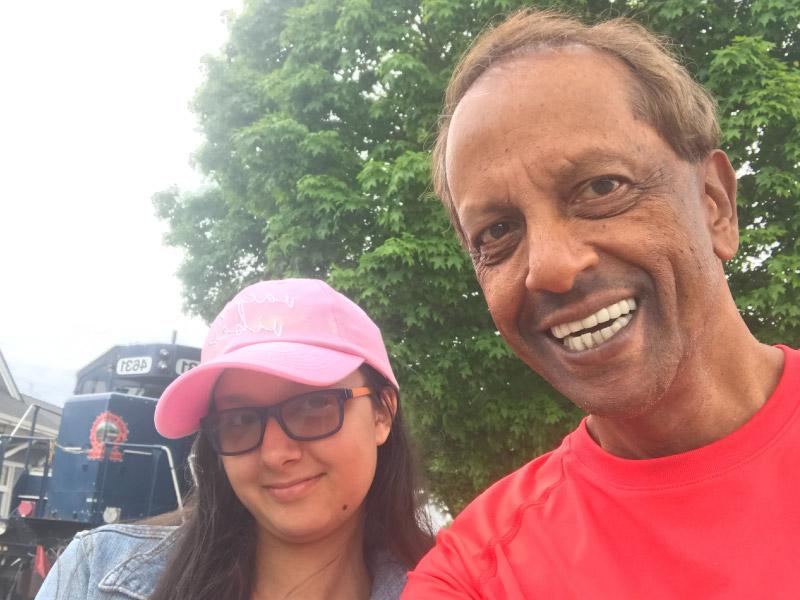 Heart attack surivor Kumar Seetharam (left) with his daughter, Faith. (Photo courtesy of Kumar Seetharam)